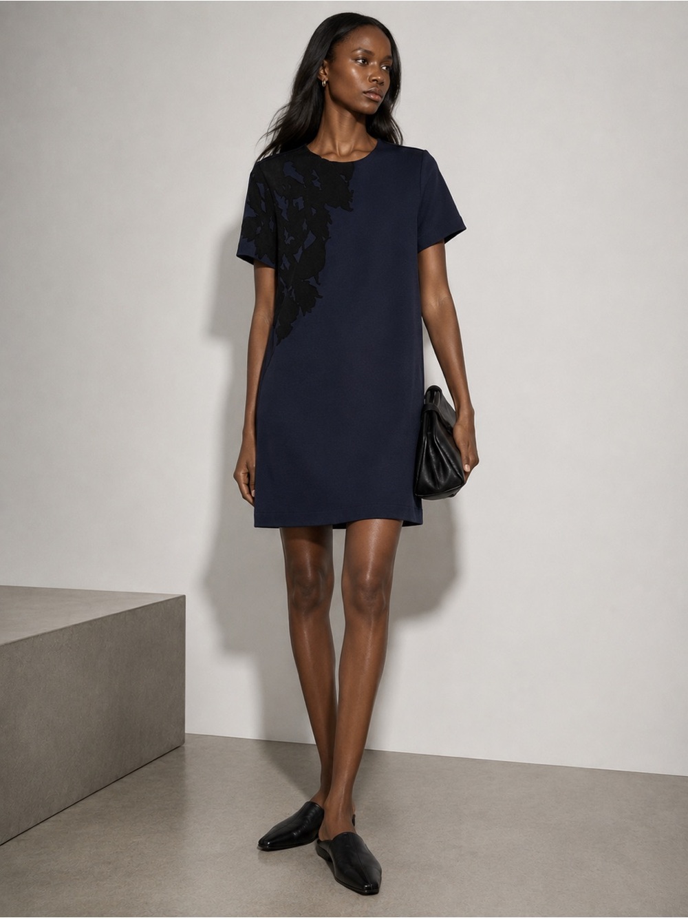 COS Navy Blue Short Sleeve Shirt Dress Size M NWT
